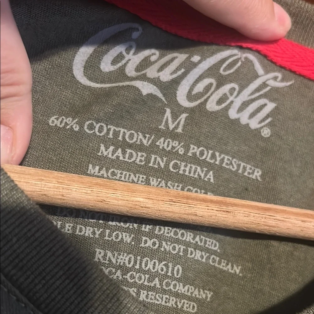 Coca Cola Men's Green Tee with Red Logo - Picture 2 of 6